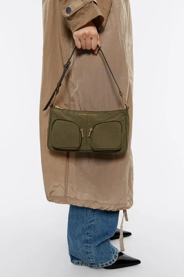 Small Khaki Nylon Pocket Crossbody Bag Khaki Women Bimba Y Lola Crossbody Bags Small Khaki Nylon Pocket Crossbody Bag Khaki Women Bimba Y Lola Crossbody Bags