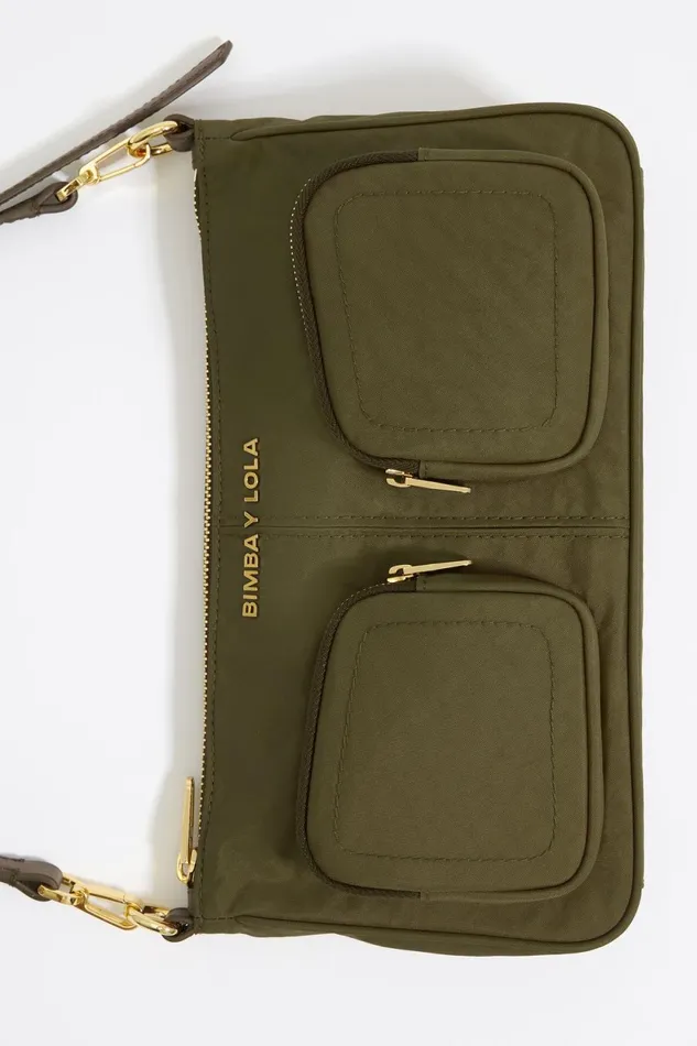 Small Khaki Nylon Pocket Crossbody Bag Khaki Women Bimba Y Lola Crossbody Bags Small Khaki Nylon Pocket Crossbody Bag Khaki Women Bimba Y Lola Crossbody Bags
