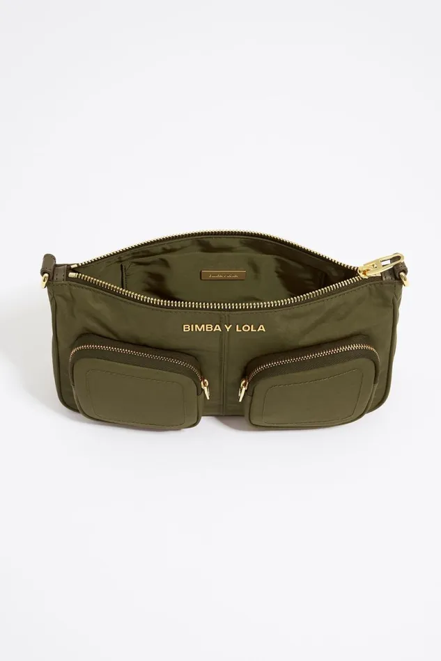 Small Khaki Nylon Pocket Crossbody Bag Khaki Women Bimba Y Lola Crossbody Bags Small Khaki Nylon Pocket Crossbody Bag Khaki Women Bimba Y Lola Crossbody Bags