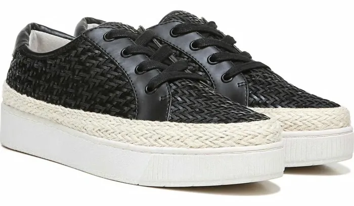 Sneakers Women Franco Sarto Franco Hyria Platform Sneaker Black Woven Leather