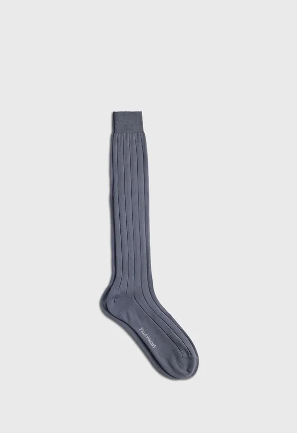 Socks Mens Paulstuart Pima Cotton Wide Rib Sock Black