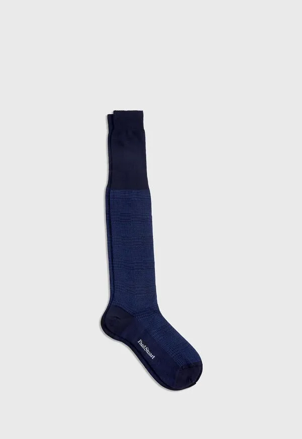 Socks Mens Paulstuart Wool Glen Plaid Sock Navy