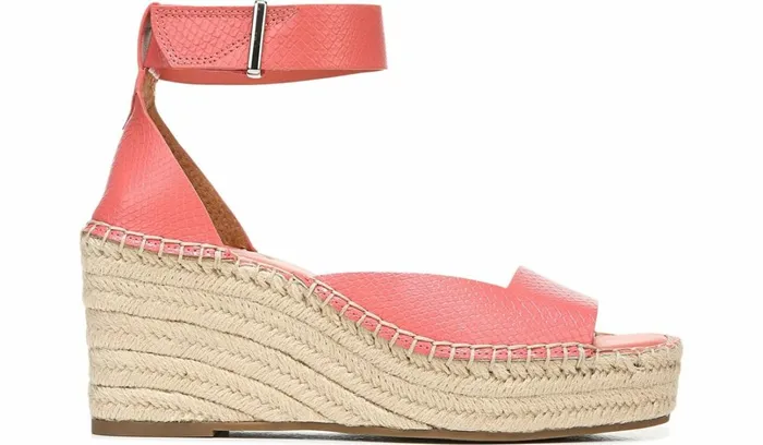 Spadrilles Women Franco Sarto Franco Camera Espadrille Wedge Sandal Coral Snake Print Faux Leather