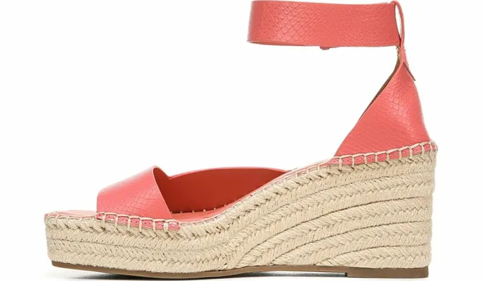 Spadrilles Women Franco Sarto Franco Camera Espadrille Wedge Sandal Coral Snake Print Faux Leather
