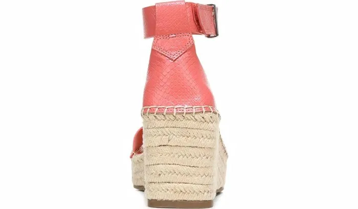 Spadrilles Women Franco Sarto Franco Camera Espadrille Wedge Sandal Coral Snake Print Faux Leather