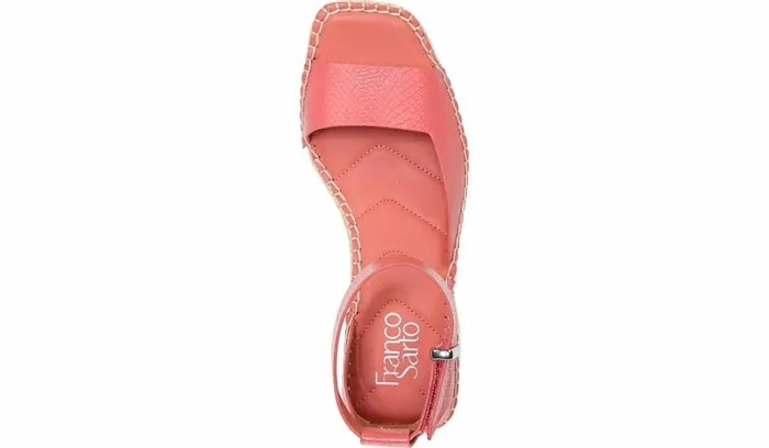 Spadrilles Women Franco Sarto Franco Camera Espadrille Wedge Sandal Coral Snake Print Faux Leather