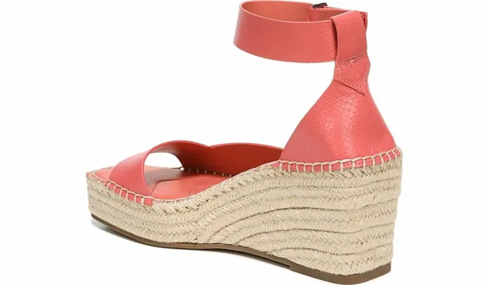 Spadrilles Women Franco Sarto Franco Camera Espadrille Wedge Sandal Coral Snake Print Faux Leather