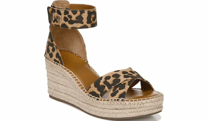 Spadrilles Women Franco Sarto Franco Carlotta Espadrille Wedge Sandal Camel Fabric