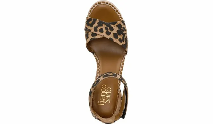 Spadrilles Women Franco Sarto Franco Carlotta Espadrille Wedge Sandal Camel Fabric