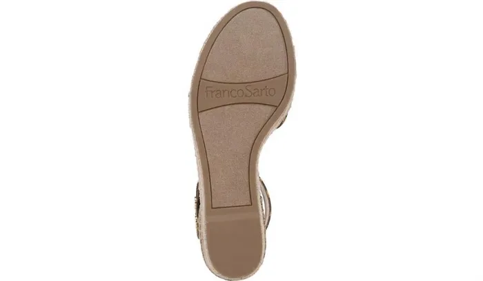 Spadrilles Women Franco Sarto Franco Carlotta Espadrille Wedge Sandal Camel Fabric