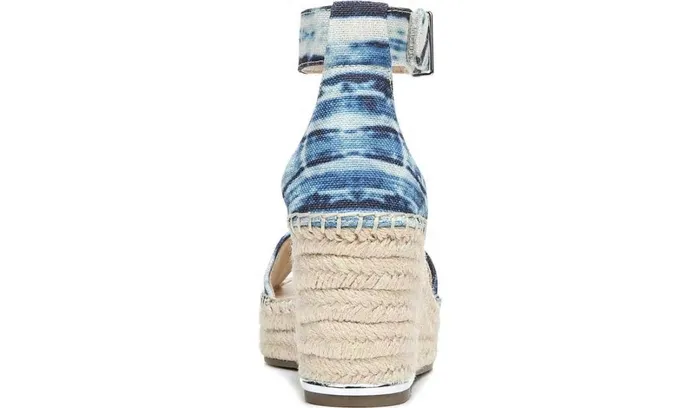 Spadrilles Women Franco Sarto Franco Clemens Espadrille Wedge Sandal Blue Canvas