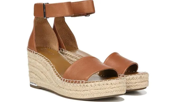 Spadrilles Women Franco Sarto Franco Clemens Espadrille Wedge Sandal Tan Leather