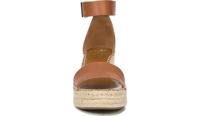 Spadrilles Women Franco Sarto Franco Clemens Espadrille Wedge Sandal Tan Leather