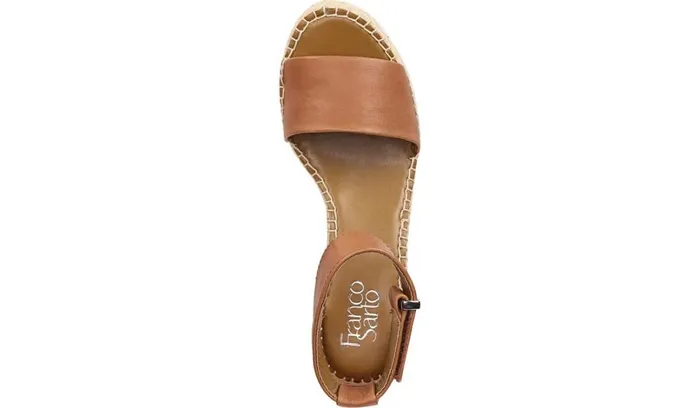 Spadrilles Women Franco Sarto Franco Clemens Espadrille Wedge Sandal Tan Leather