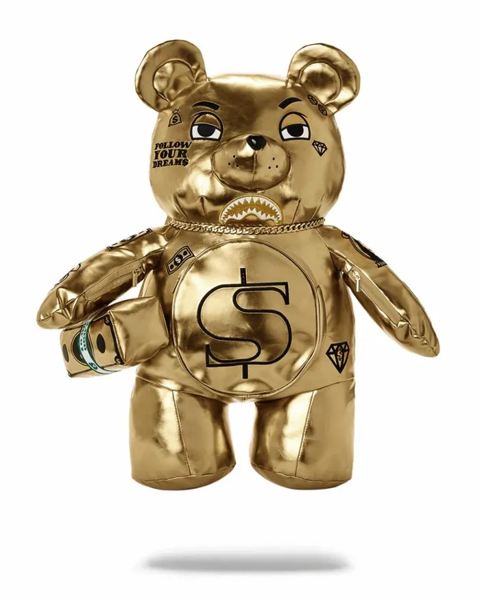 SPRAYGROUND GOLD RUSH MONEYBEAR TEDDYBEAR BACKPACK Bags