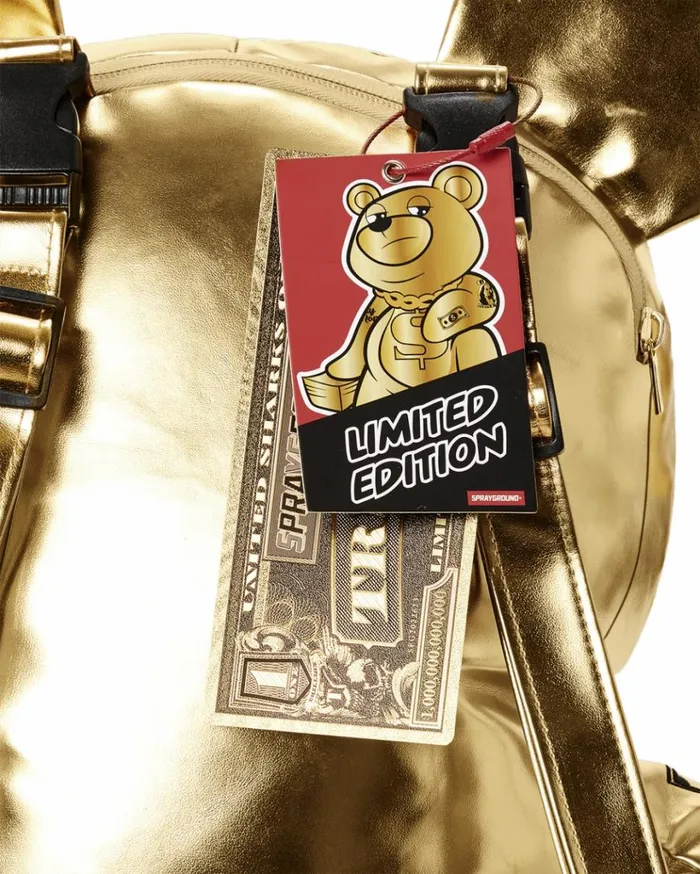 SPRAYGROUND GOLD RUSH MONEYBEAR TEDDYBEAR BACKPACK Bags