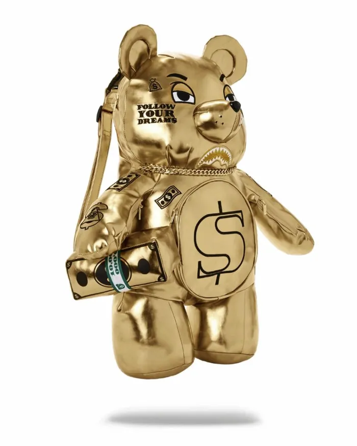 SPRAYGROUND GOLD RUSH MONEYBEAR TEDDYBEAR BACKPACK Bags