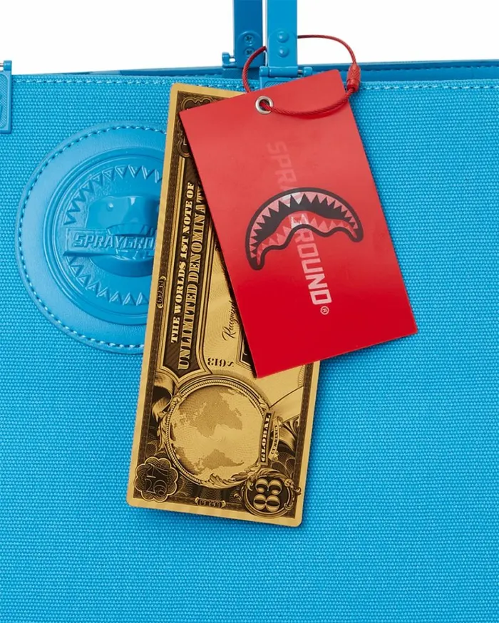 SPRAYGROUND HEAVY METAL SHARK BLUE TORTUGA TOTE Bags