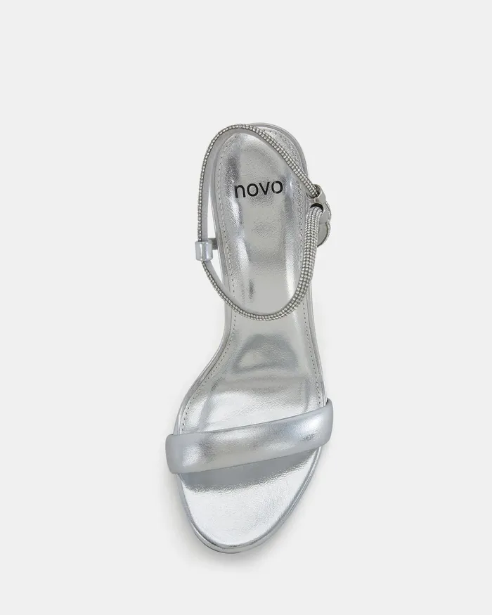 Stilettos NOVO Shoes Women PEARSE SILVER Open Toe Heels