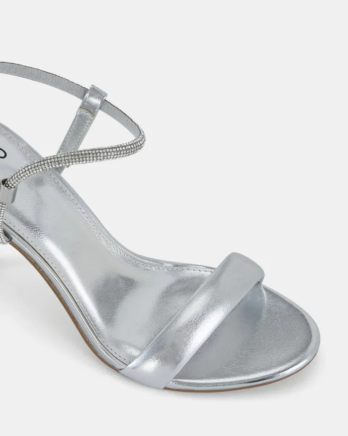 Stilettos NOVO Shoes Women PEARSE SILVER Open Toe Heels