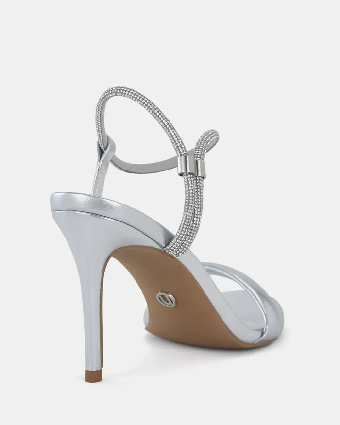 Stilettos NOVO Shoes Women PEARSE SILVER Open Toe Heels