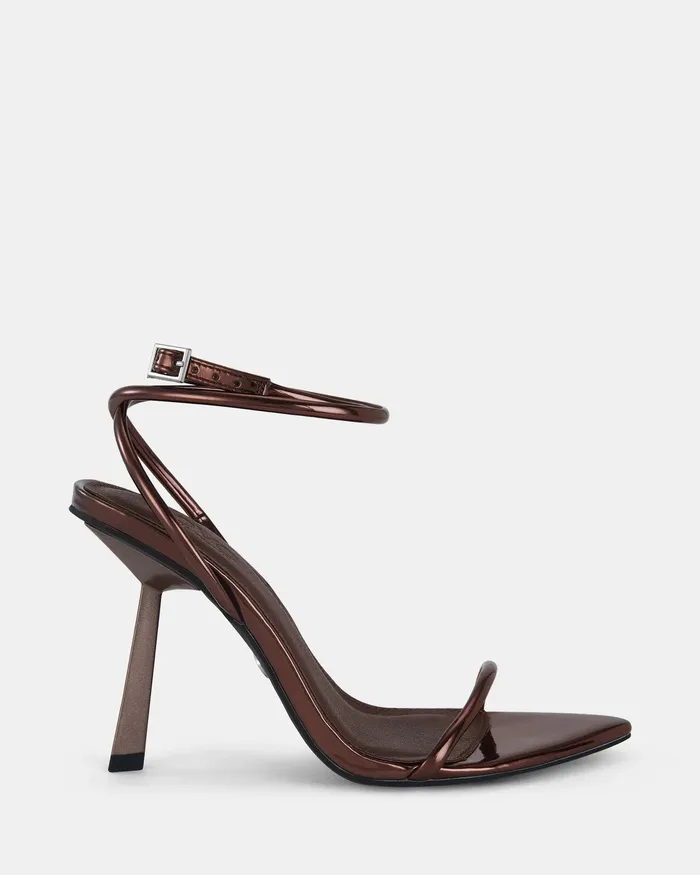 Stilettos NOVO Shoes Women PURPOSE MT Bronze Closed Toe Heels