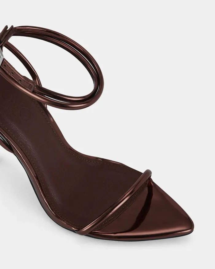 Stilettos NOVO Shoes Women PURPOSE MT Bronze Closed Toe Heels