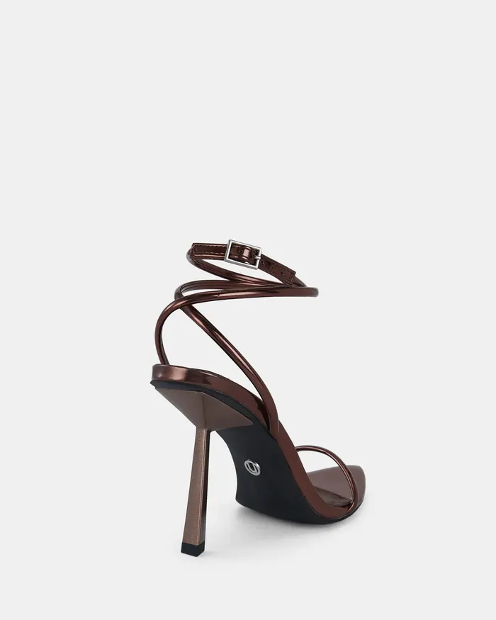 Stilettos NOVO Shoes Women PURPOSE MT Bronze Closed Toe Heels