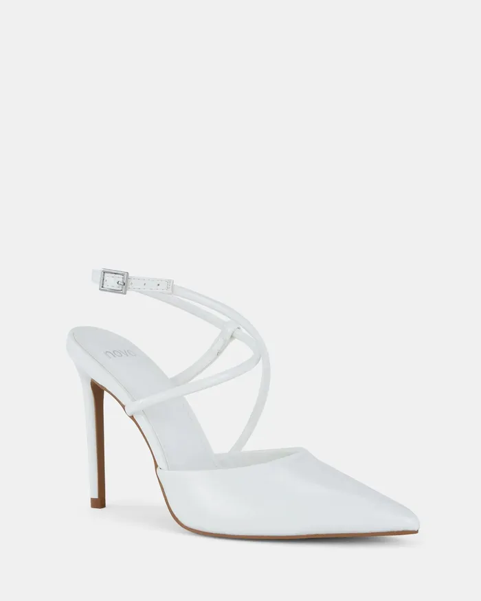 Stilettos Women NOVO Shoes IZANO WHITE Closed Toe Heels