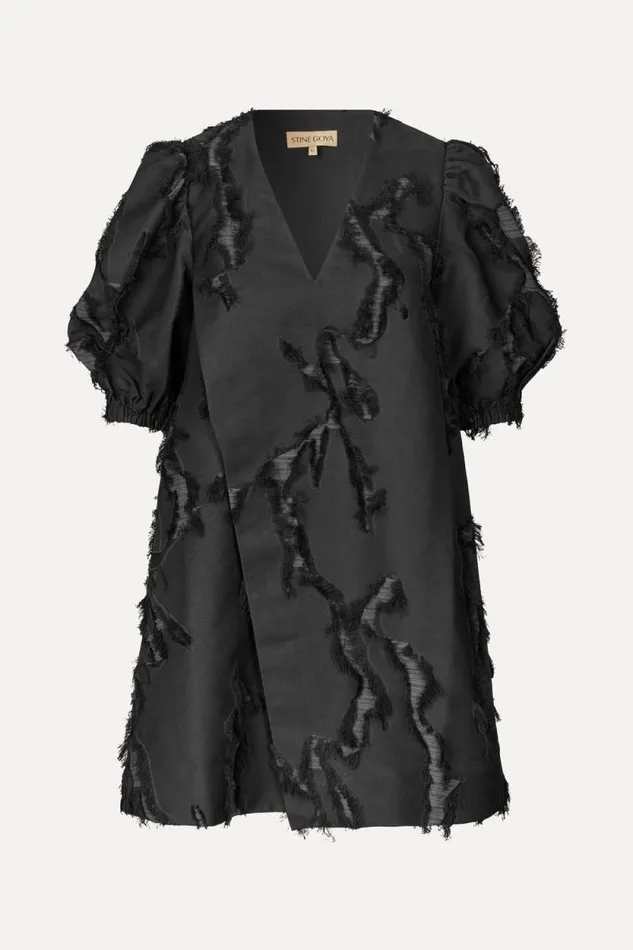Stine Goya Dresses Puffy Sleeves Mini Dress 8211 Jet Black 8211 Women