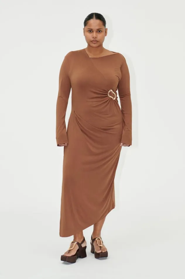 Stine Goya Dresses SGAlya Dress 8211 Brown 8211 Women