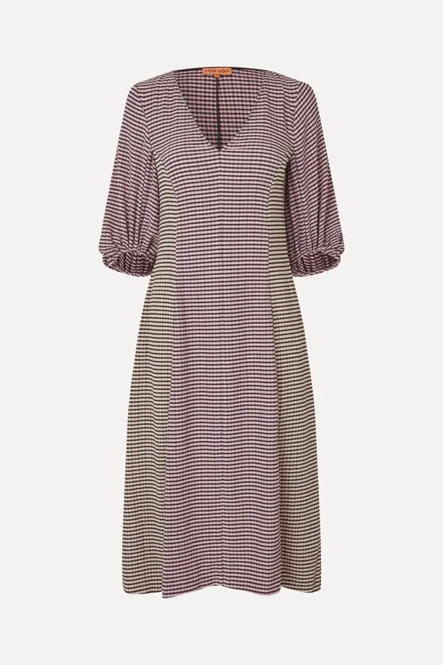 Stine Goya Dresses ThreeQuarter Sleeve Midi Dress 8211 PinkBlack 8211 Women