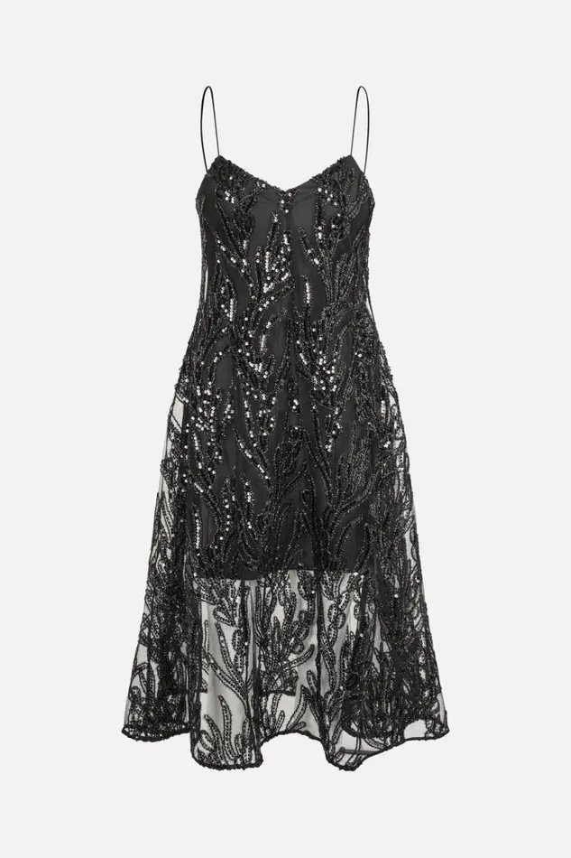 Stine Goya Dresses V Neck Midi Dress 8211 Abstract Embellishment 8211 Women