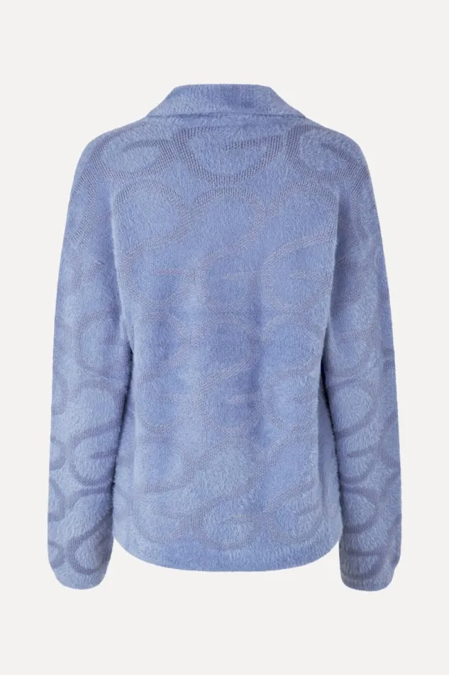 Stine Goya Knitwear Long Sleeve Cardigan 8211 Infinity Blue 8211 Women