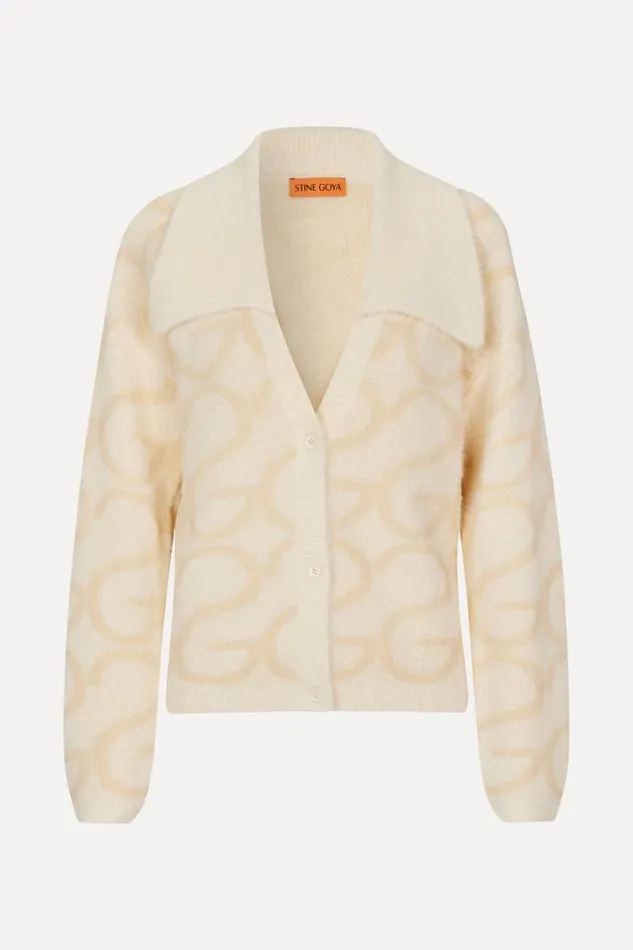 Stine Goya Knitwear Long Sleeve Cropped Cardigan 8211 SG Monogram 8211 Women