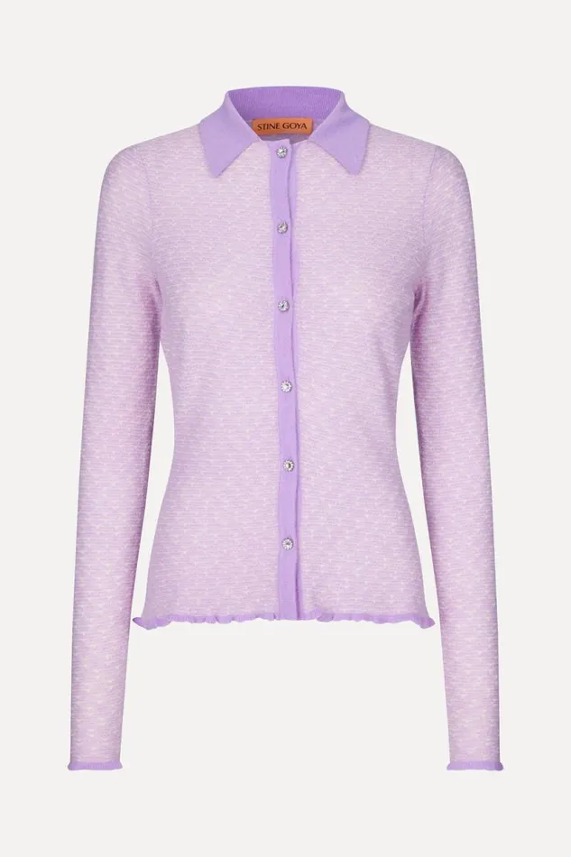 Stine Goya Knitwear SGBobbi Cardigan 8211 Lavender 8211 Women