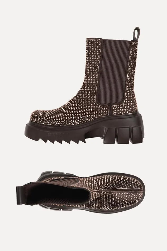 Stine Goya Shoes Hybrid Crystalized Wedge 8211 Chocolate 8211 Women