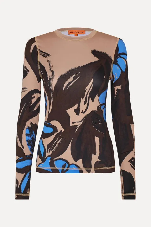 Stine Goya Tops and Shirts Elastic Long Sleeve Top 8211 Eccentric Floral 8211 Women Stine Goya Tops and Shirts Elastic Long Sleeve Top 8211 Eccentric Floral 8211 Women