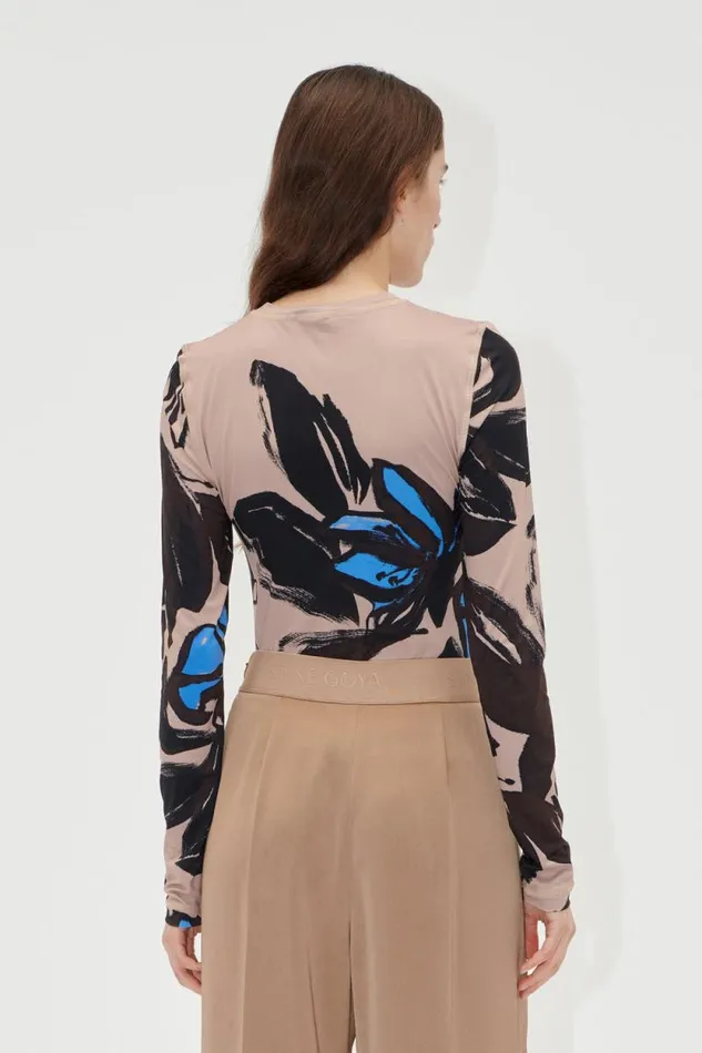 Stine Goya Tops and Shirts Elastic Long Sleeve Top 8211 Eccentric Floral 8211 Women