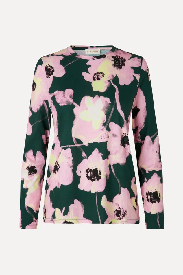 Stine Goya Tops and Shirts Roxanne Blouse 8211 Filigran Flower Green 8211 Women Stine Goya Tops and Shirts Roxanne Blouse 8211 Filigran Flower Green 8211 Women