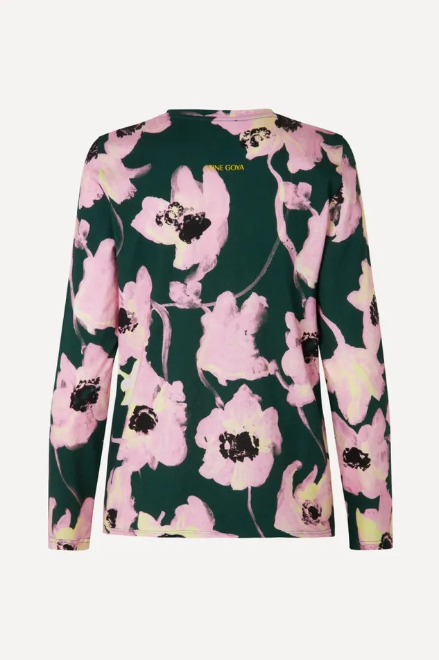 Stine Goya Tops and Shirts Roxanne Blouse 8211 Filigran Flower Green 8211 Women