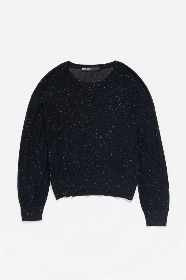 Straight Black Knit Sweater Black Women Bimba Y Lola Knitwear Straight Black Knit Sweater Black Women Bimba Y Lola Knitwear