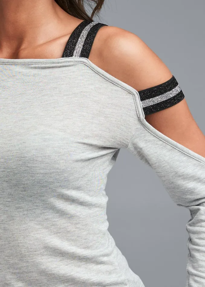 STRAP DETAIL LOUNGE TOP Heather Grey Multi Women VENUS Tops