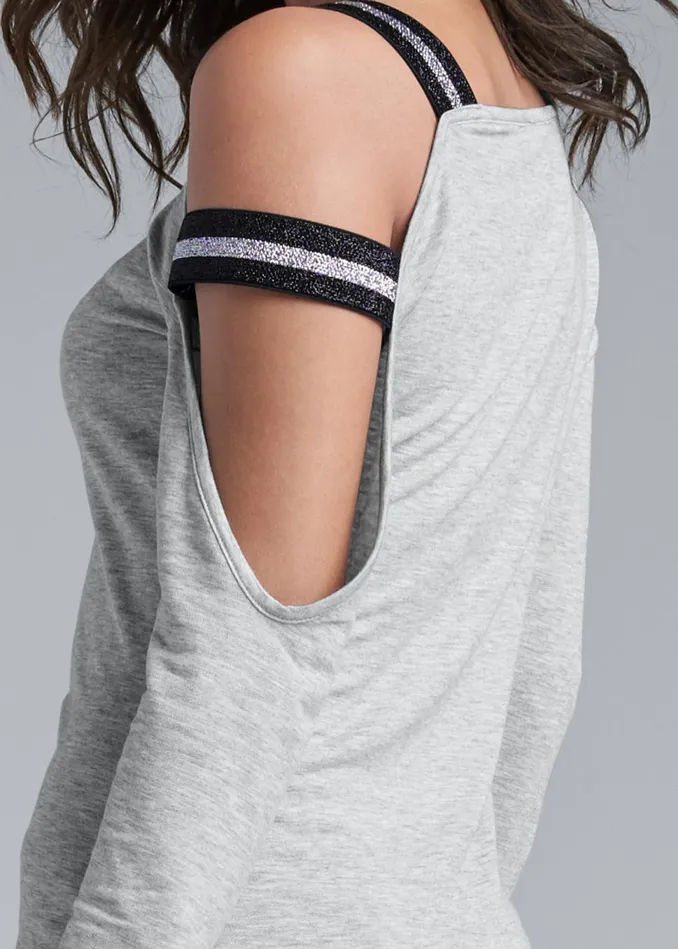 STRAP DETAIL LOUNGE TOP Heather Grey Multi Women VENUS Tops