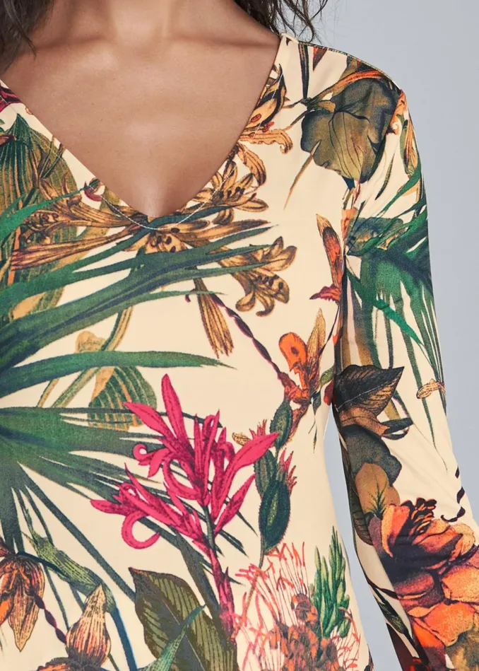 STRAPPY BACK PRINT TOP White Multi Women VENUS Casual Tops