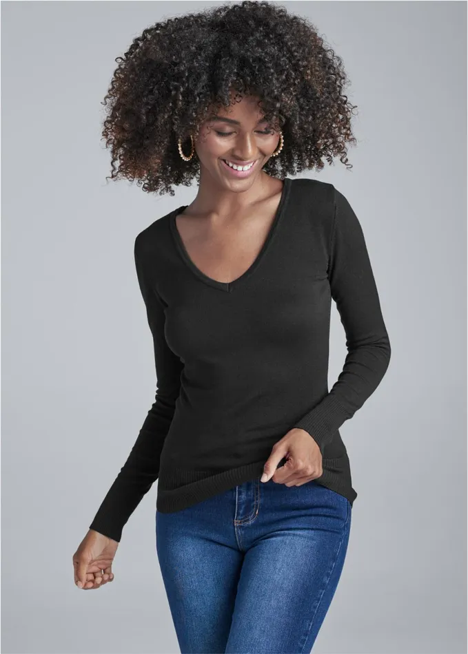 STRAPPY BACK SWEATER Black Women VENUS Sexy Sweaters