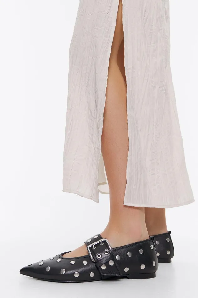 Studded Black Leather Ballerina Black Women Bimba Y Lola Ballerinas Studded Black Leather Ballerina Black Women Bimba Y Lola Ballerinas