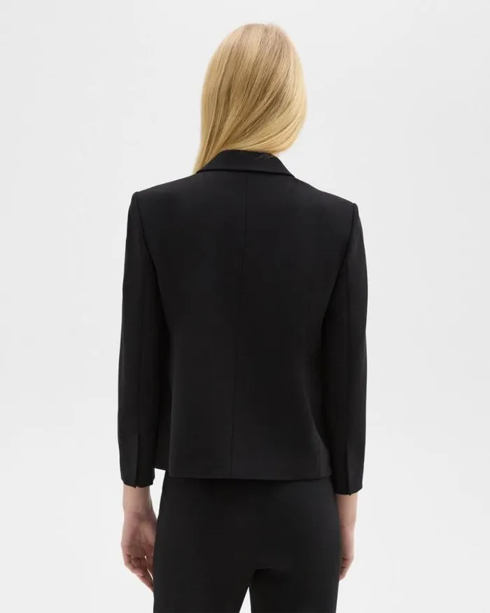Suits Women Theory Boxy Patch Pocket Blazer In Admiral Crepe Black