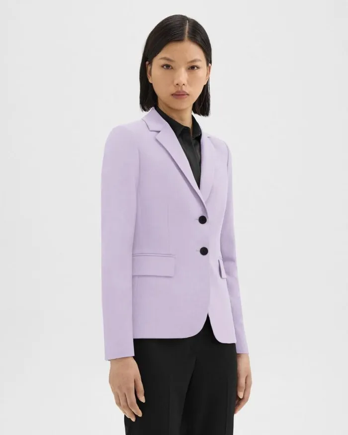 Suits Women Theory Carissa Blazer In Good Wool Lilac Sky