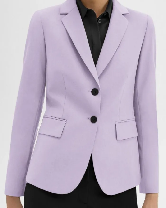 Suits Women Theory Carissa Blazer In Good Wool Lilac Sky